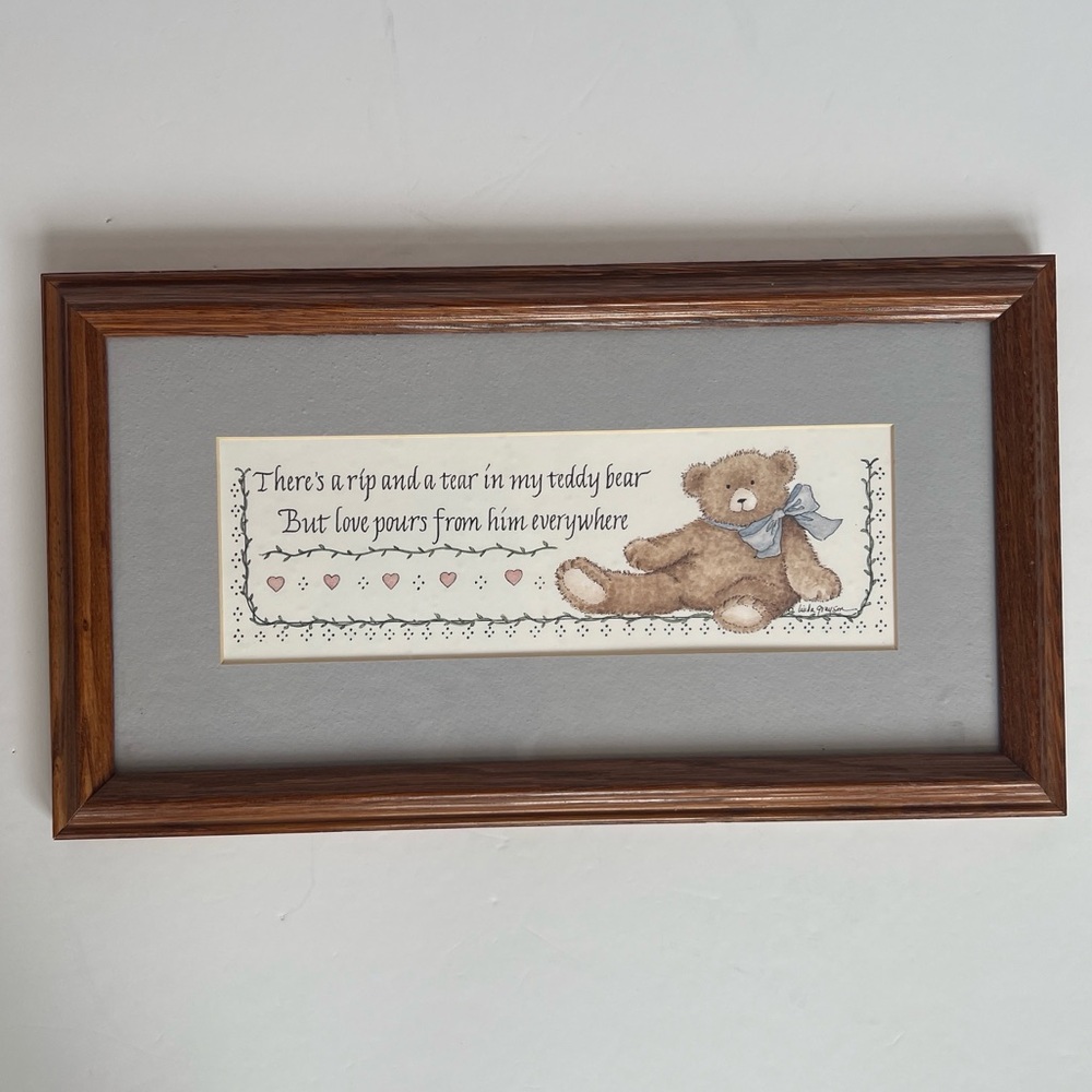 Teddy Bear Art with Heartfelt Quote